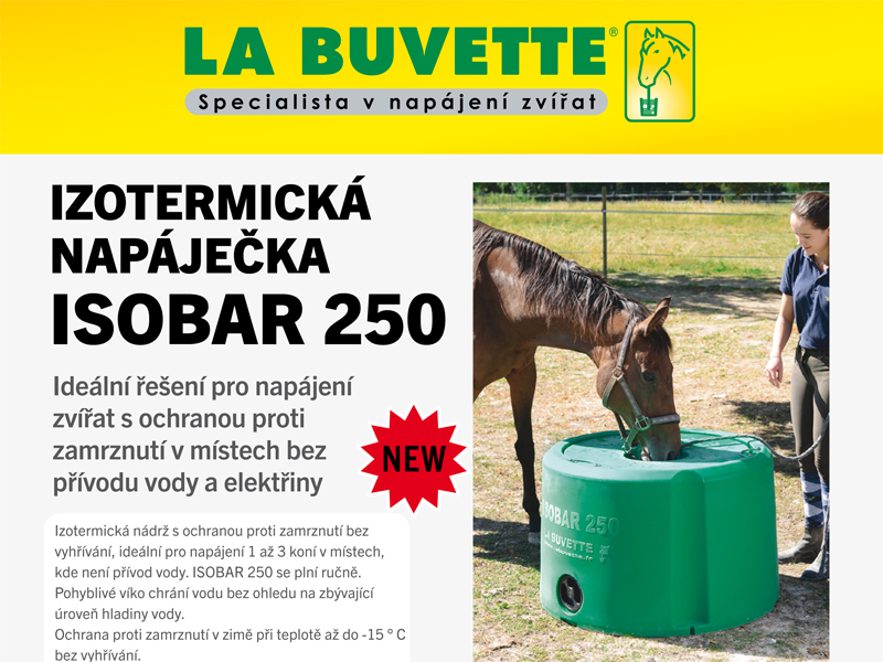 Novinka - nezámrzné napájedlo pro koně - ISOBAR 250